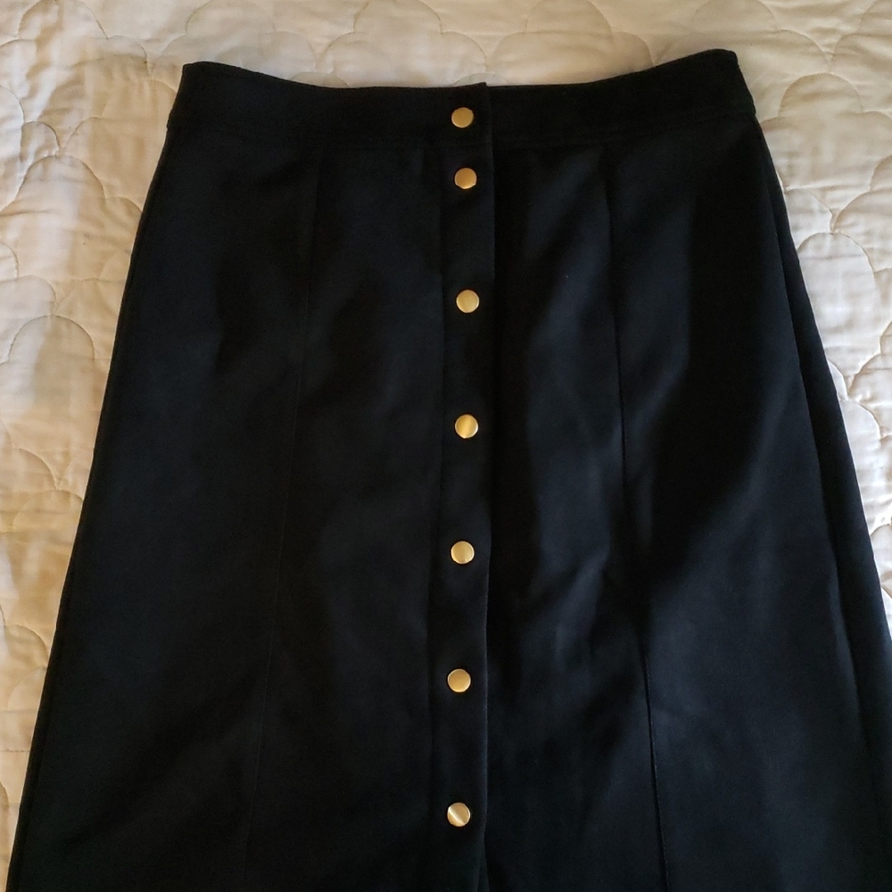 Black Button-Down Skirt